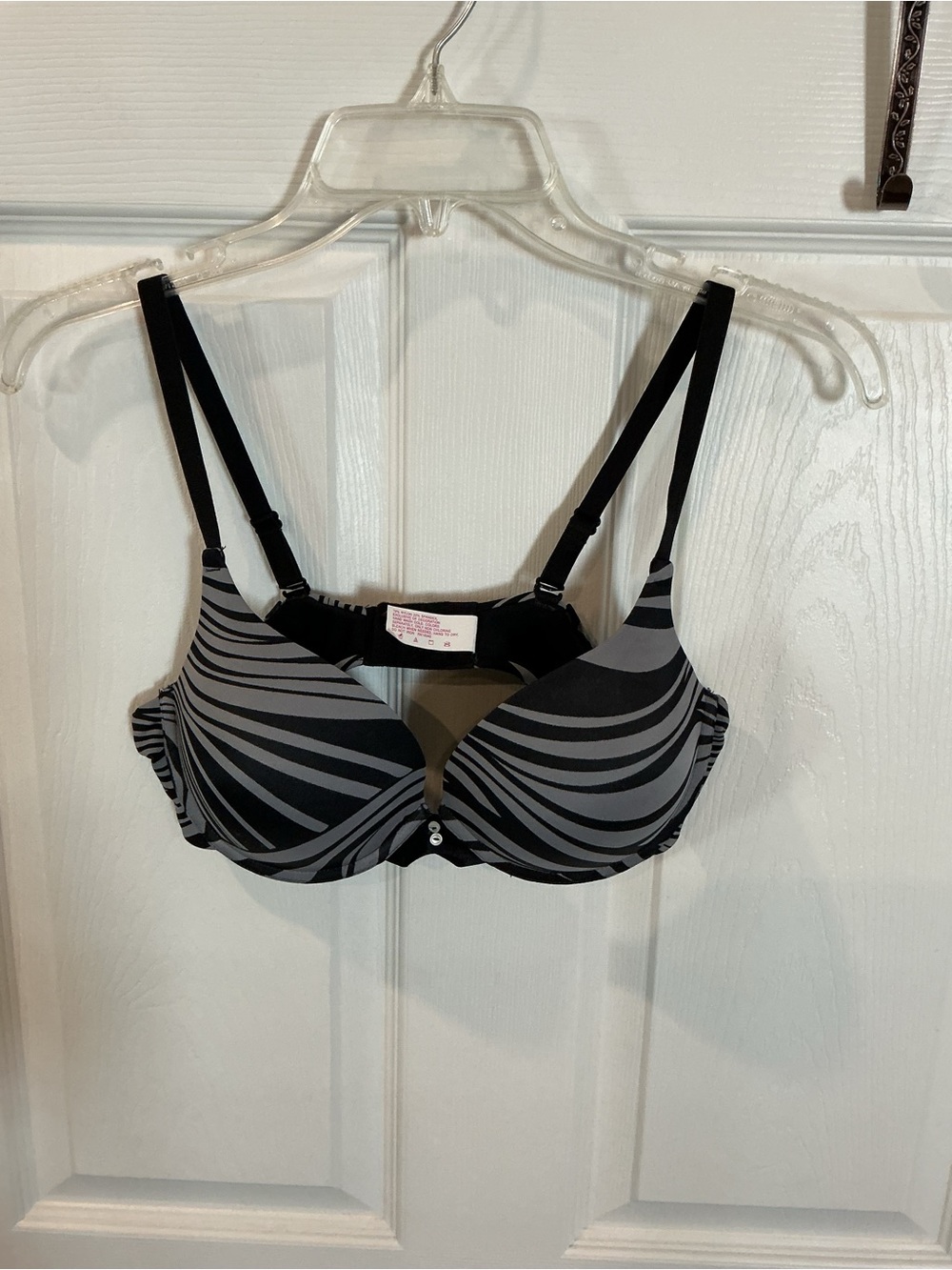 Lily of France Black and Gray Swirl T-Shirt Bra